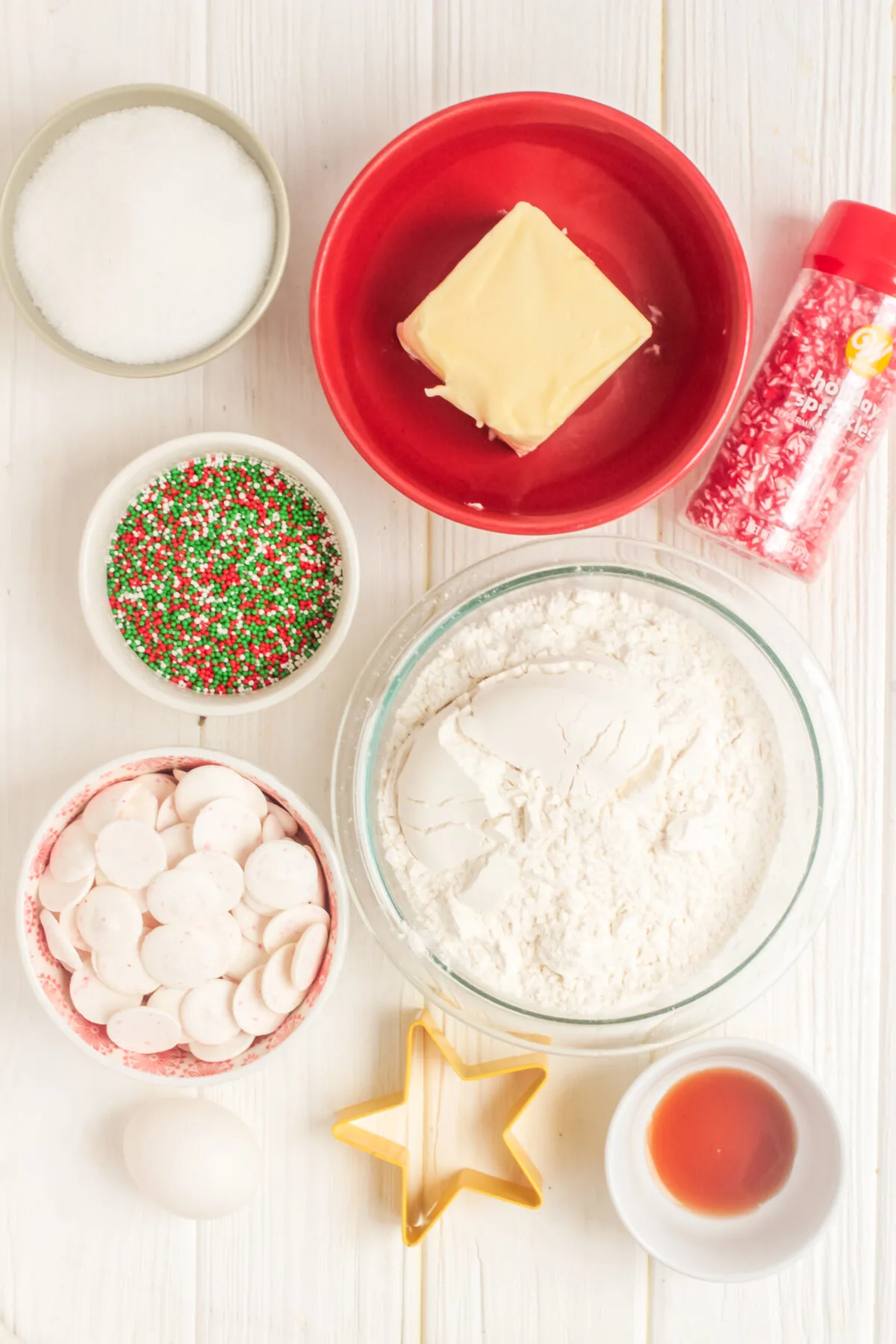 Ingredients for the sprinkle sugar cookies