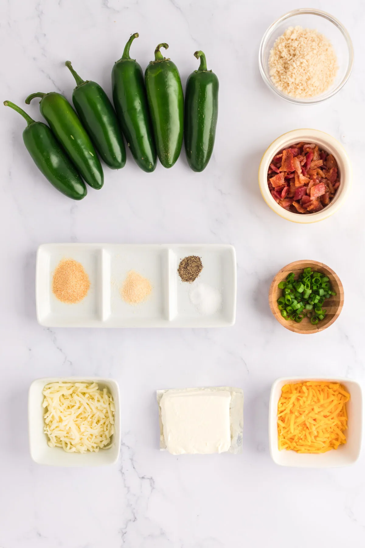 Ingredients for air fryer jalapeno poppers.