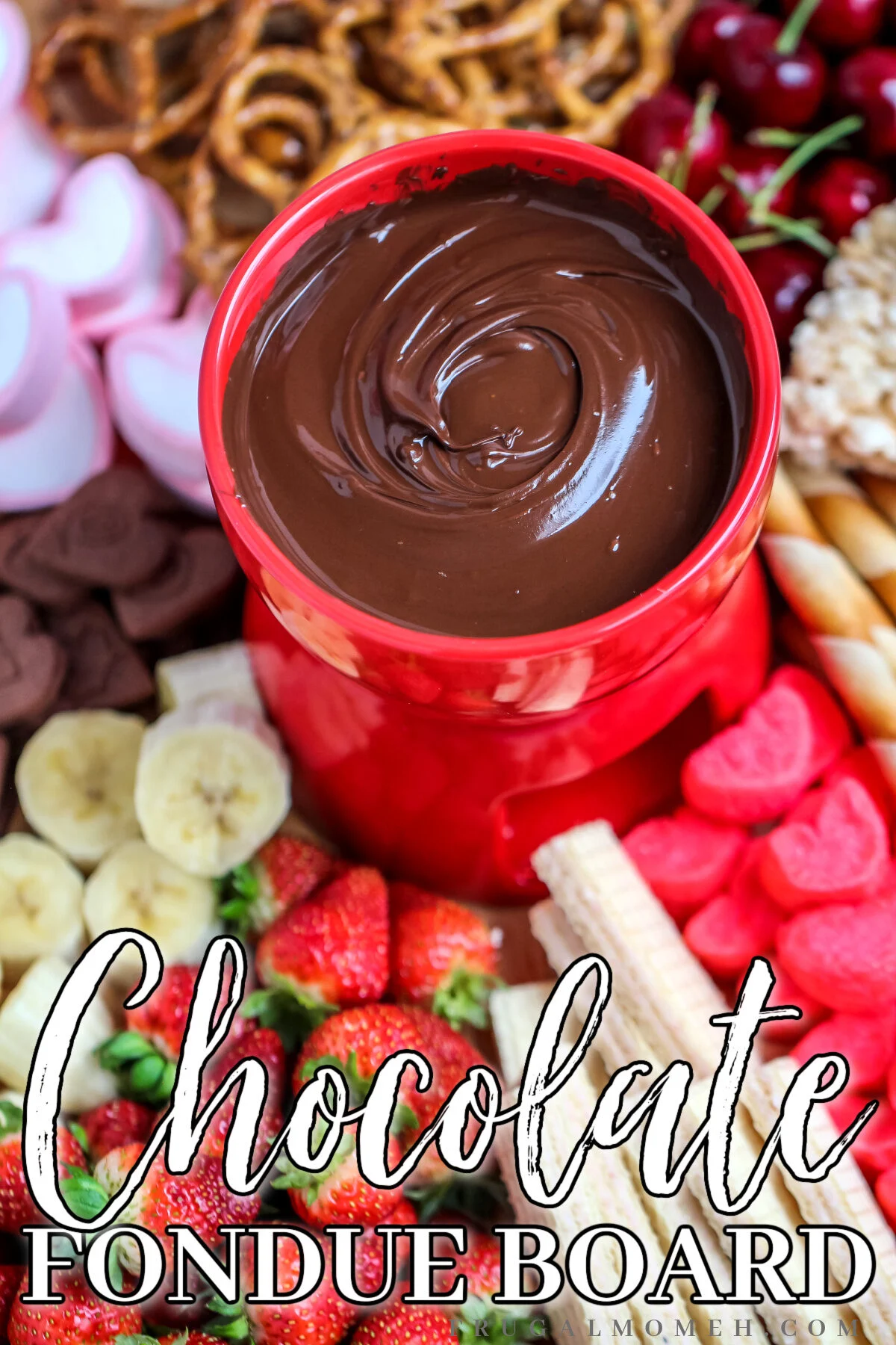 Looking for a fun and easy way to celebrate Valentine's Day? Try this delicious Valentine's day chocolate fondue board!