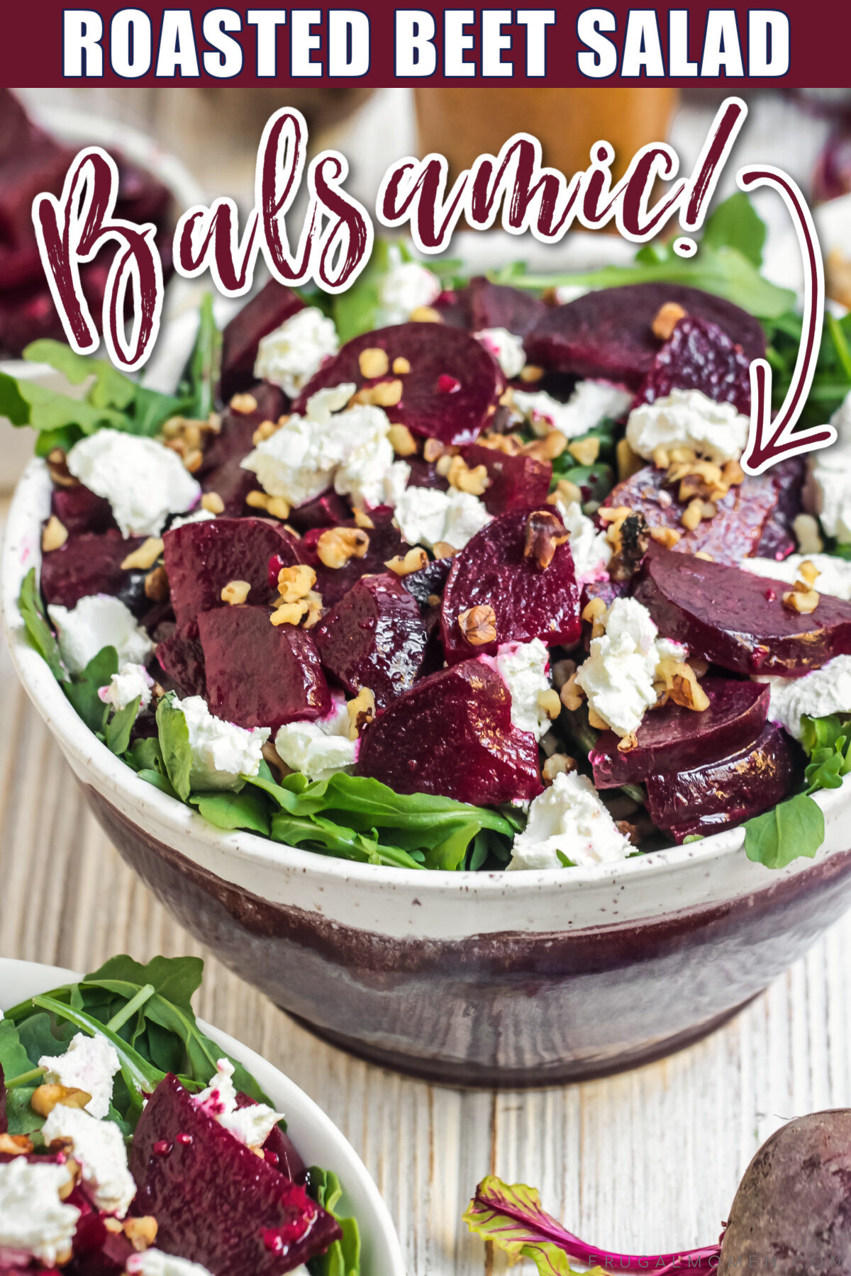 Looking for a delicious and healthy salad recipe? Check out this balsamic roasted beet salad with goat cheese and walnuts!