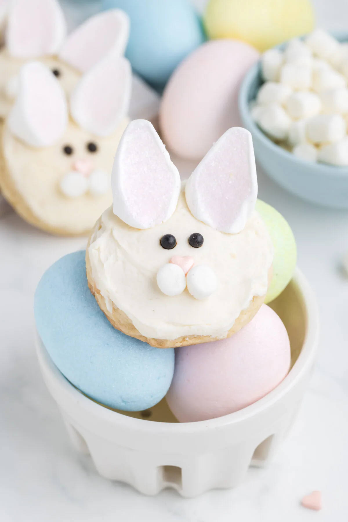 Bring a smile to your children's' faces with this easy and fun recipe for Bunny Face cookies - perfect for Easter, birthdays or just because!