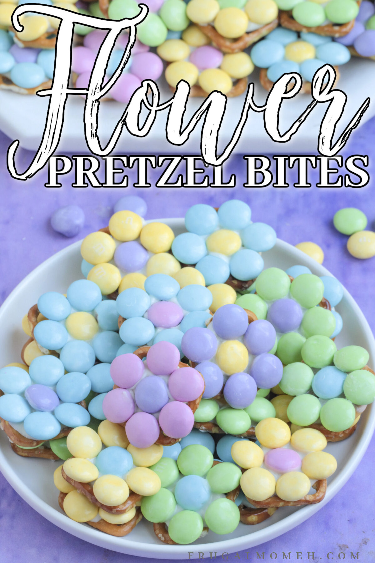 Make spring entertaining special with these easy and delicious flower pretzel bites. These sweet and salty treats are perfect for sharing!