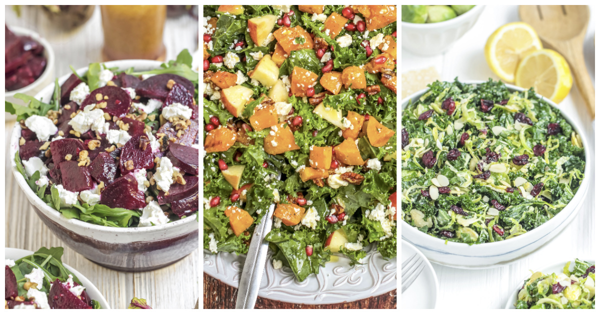 Featured salad recipes collage.