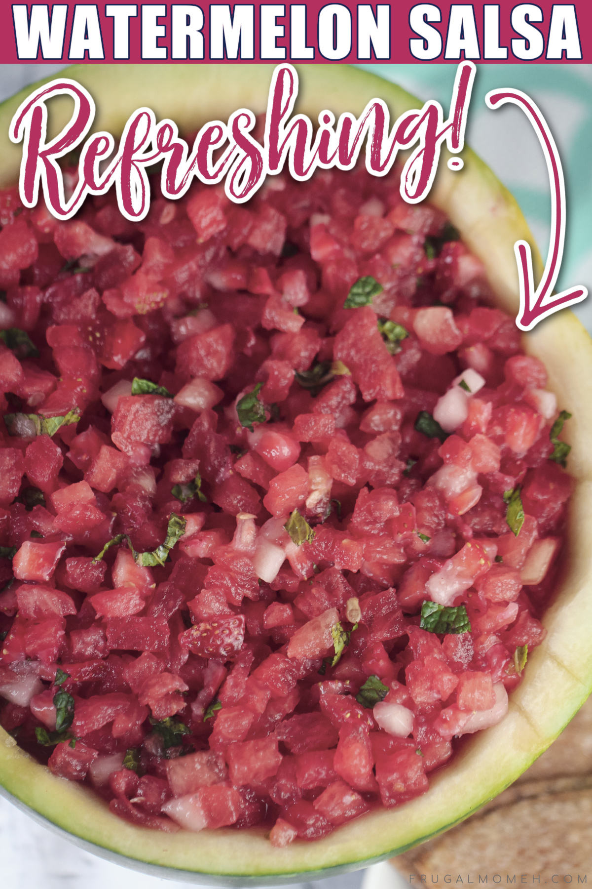 Watermelon Salsa with Cinnamon Tortilla Chips is a refreshing summer dessert or appetizer, perfect for serving at backyard parties.