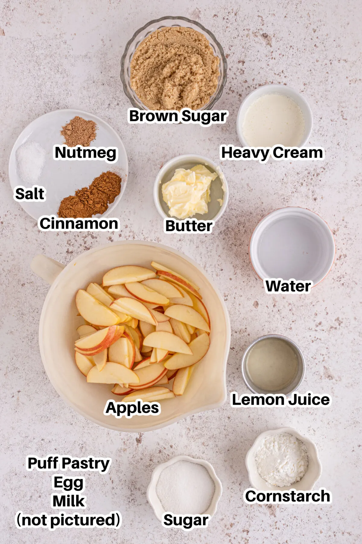 Ingredients for Apple Danishes.