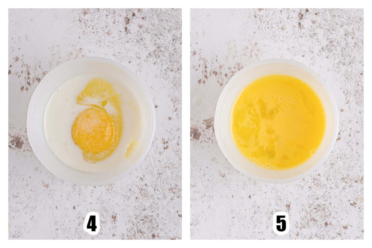 Egg wash combined together in a small bowl.