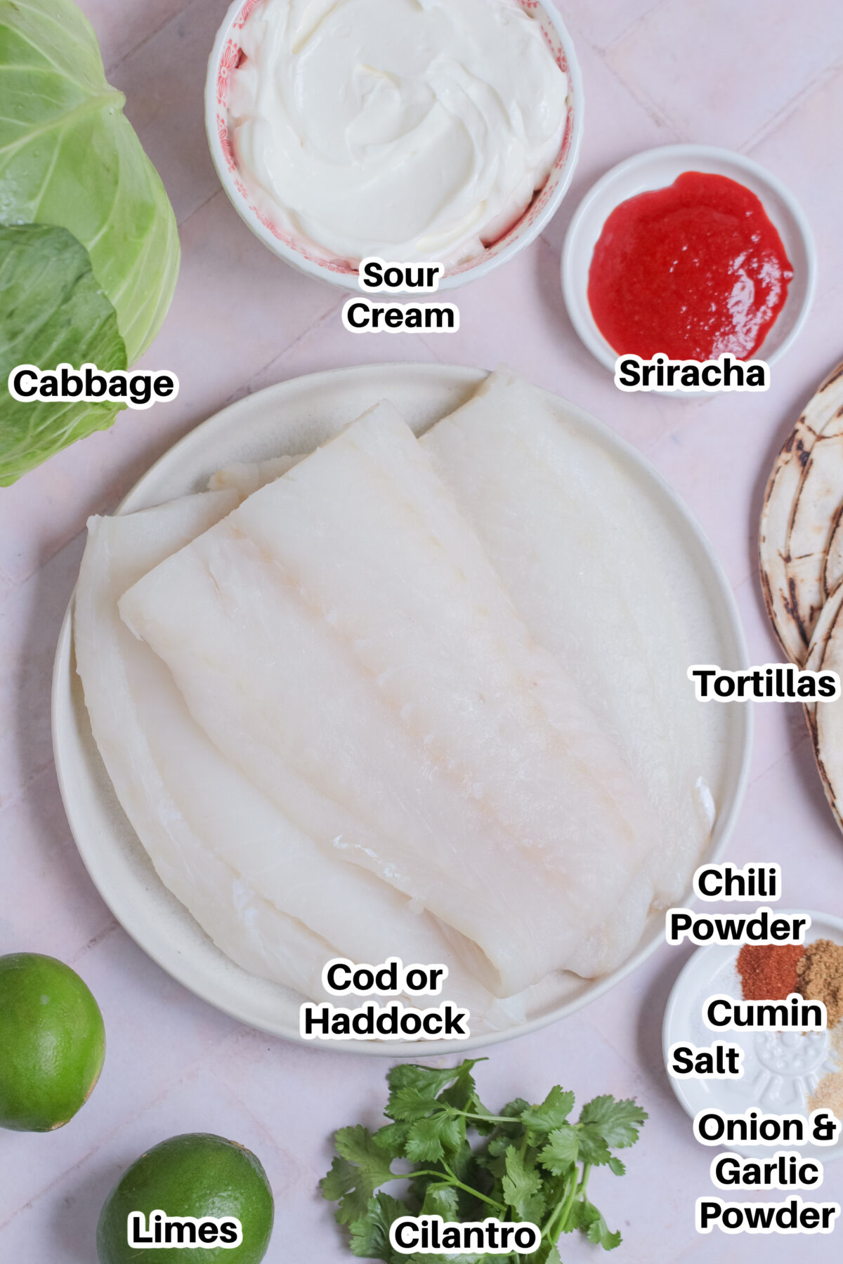 Ingredients for Fish Tacos