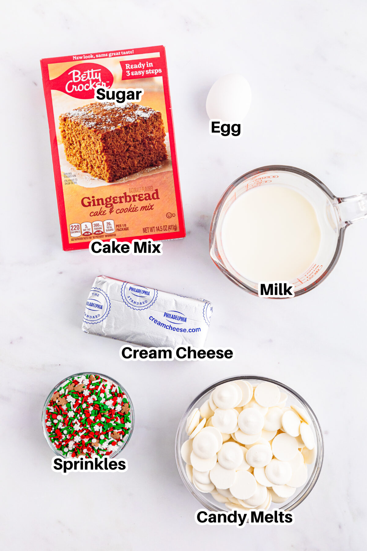 Ingredients for gingerbread cake balls.