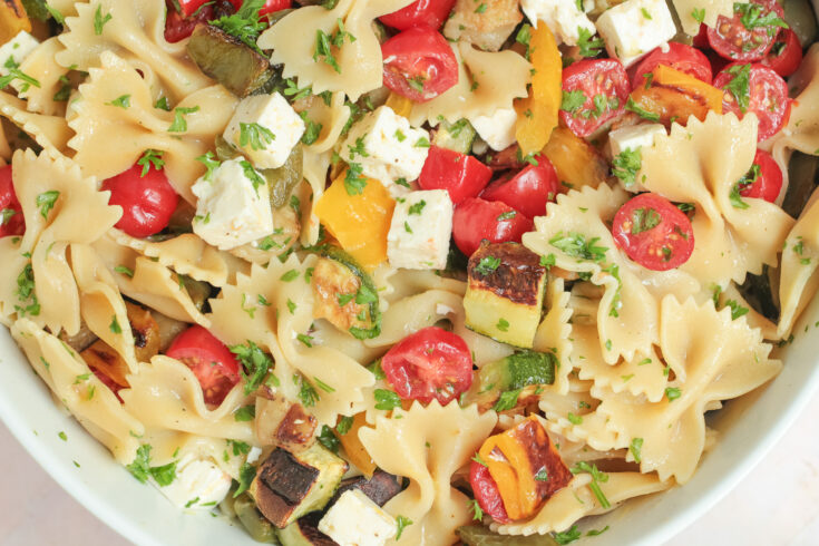 Mediterranean Roasted Veggie Pasta Salad