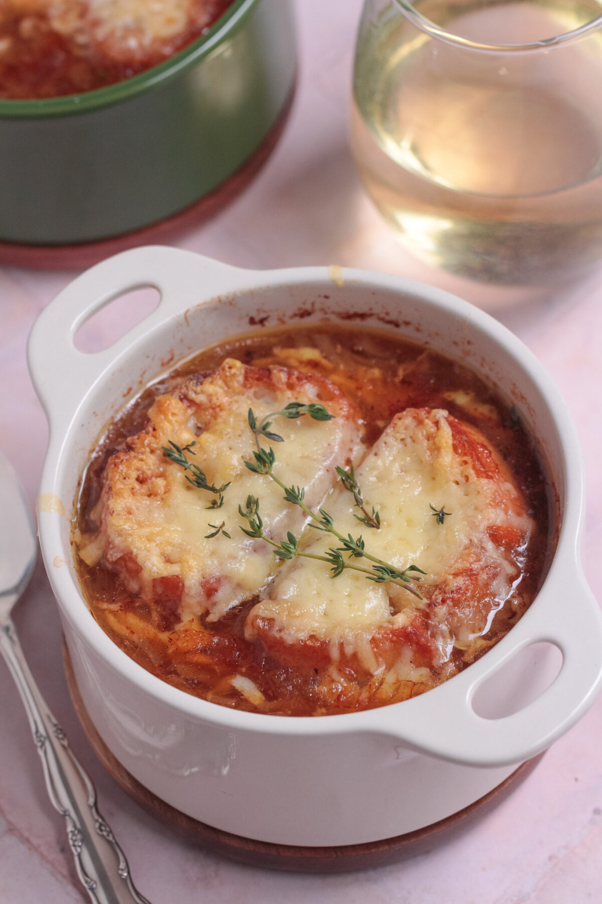 A restaurant-worthy French Onion Soup you can make at home, filled with rich flavour and finished with a cheesy, golden topping.