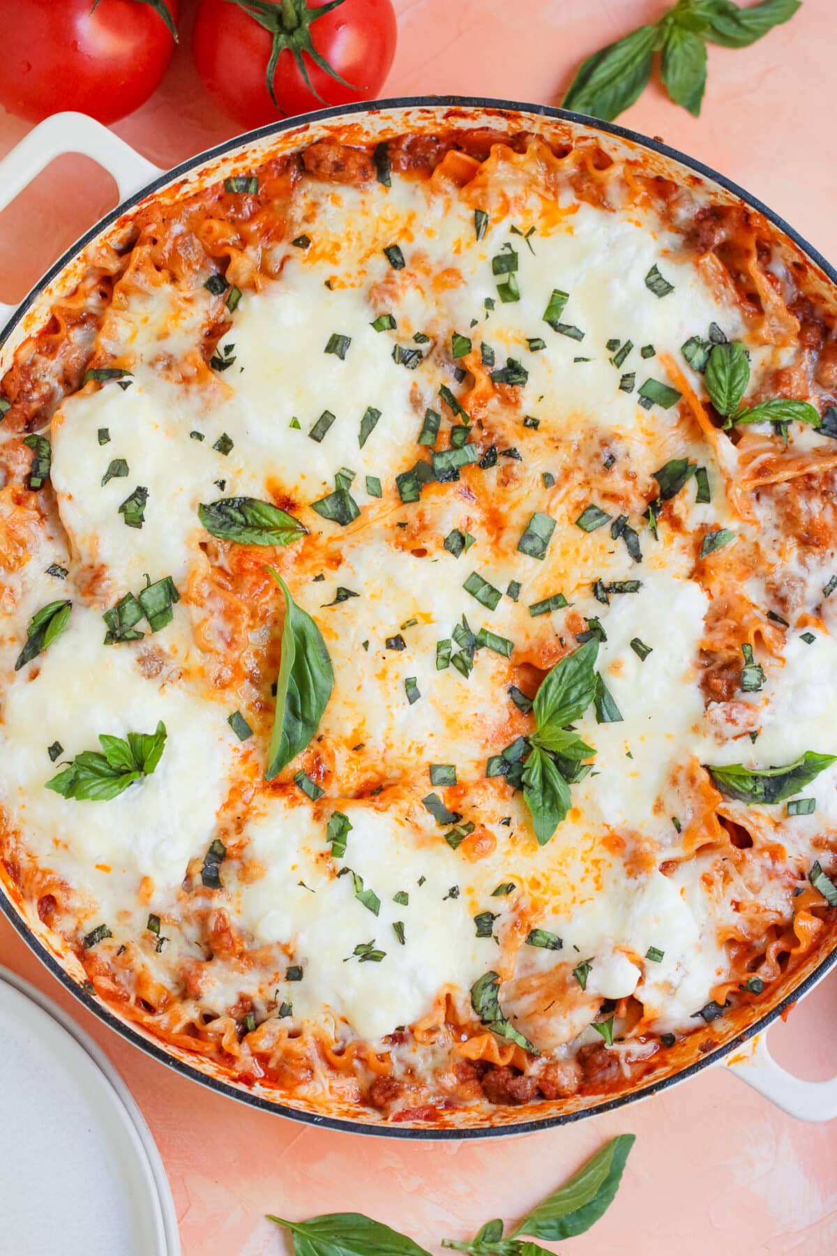 Easy skillet stovetop lasagna with beef, sausage, marinara, noodles, and cheese. A quick one-pan family dinner ready in 40 minutes.