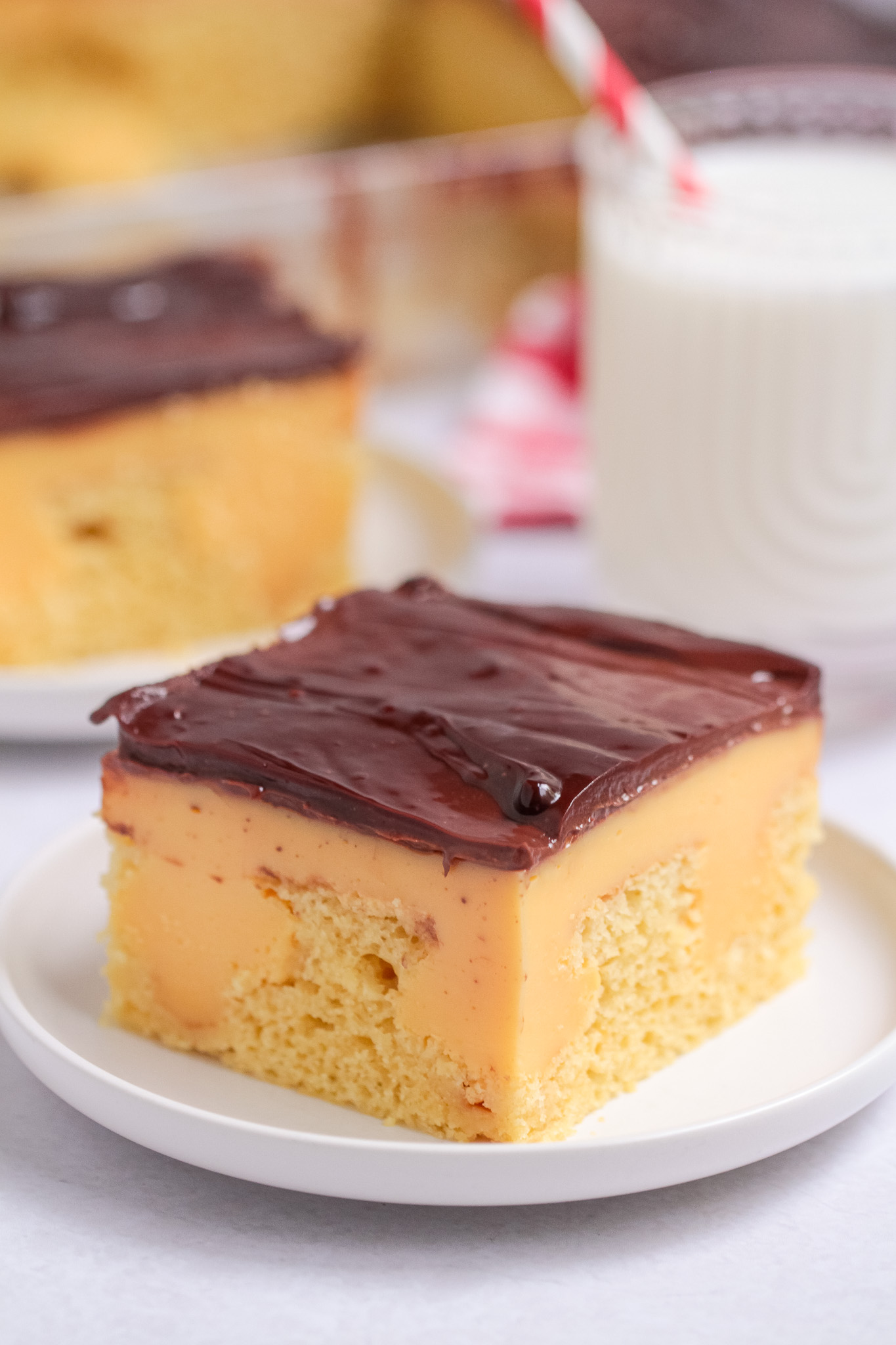 Boston Cream Poke Cake