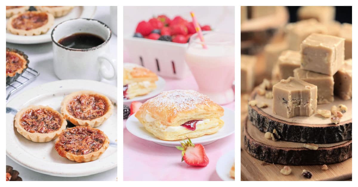 Featured Canadian-Inspired Desserts  including Canadian butter tarts, homemade flakies, and maple & walnut fudge.